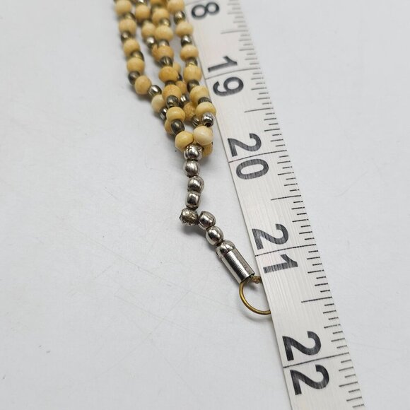 Handcrafted Multilayer Elephant Beaded Necklace With Natural Stones - Picture 4 of 4